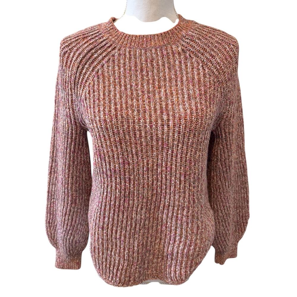 Frame Marled Raglan Crewneck Sweater Lavender Multi S - Picture 2 of 8